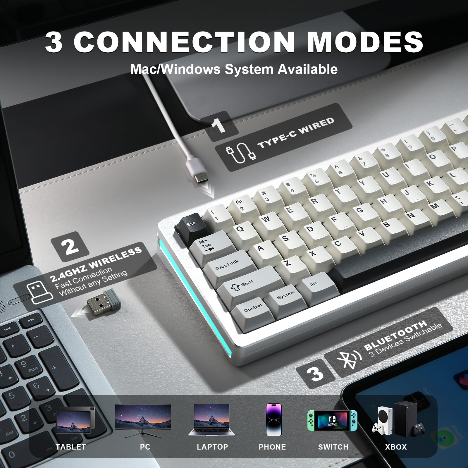 YUNZII AL71 68% Mechanical Keyboard, Full Aluminum CNC, Hot